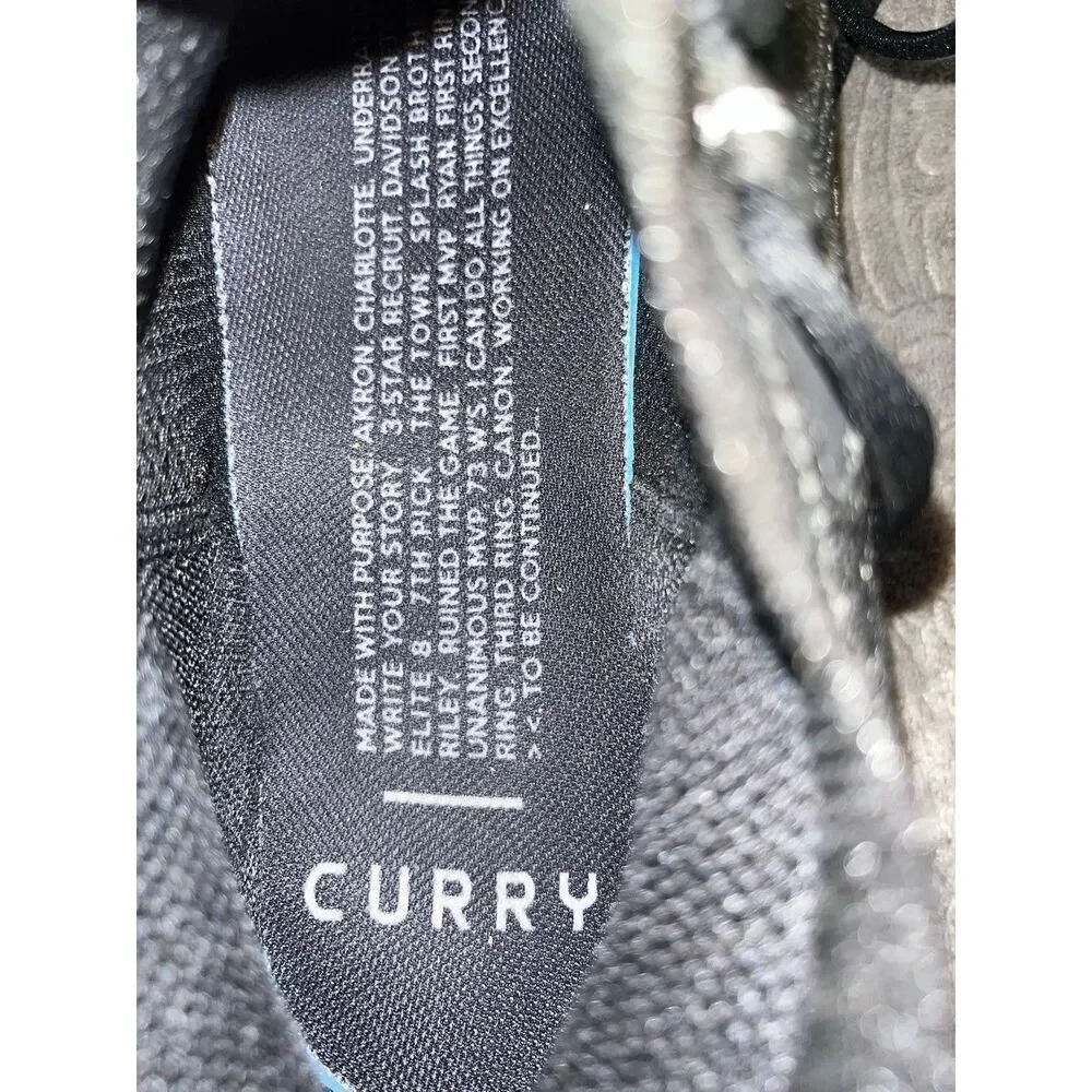 Under Armour Curry 8 Flow Black White 3024785 010 Shoe Mens 10- Womens 12